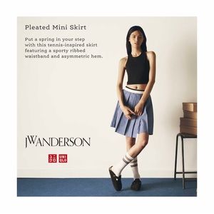 JW Anderson Uniqlo Pleated Miniskirt Asymmetric NEW w/ Tags